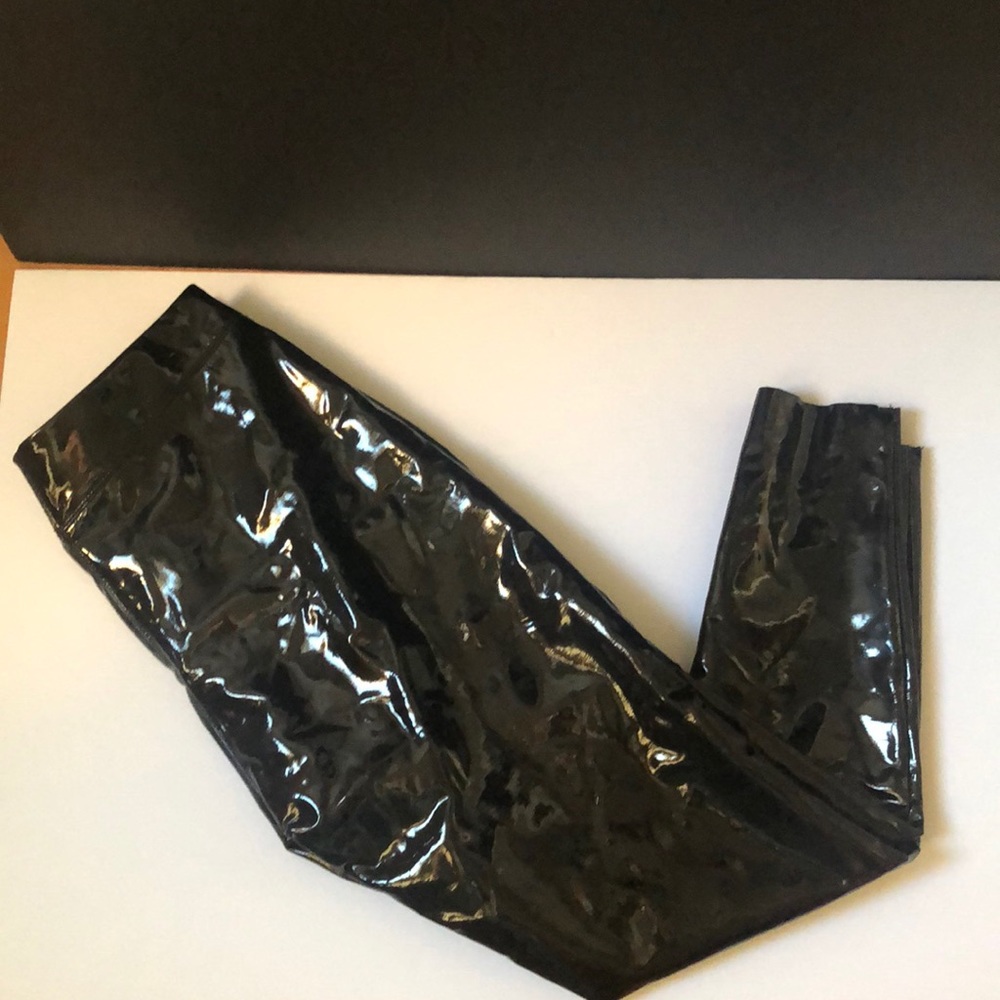 Black Glossy Women's Pants
